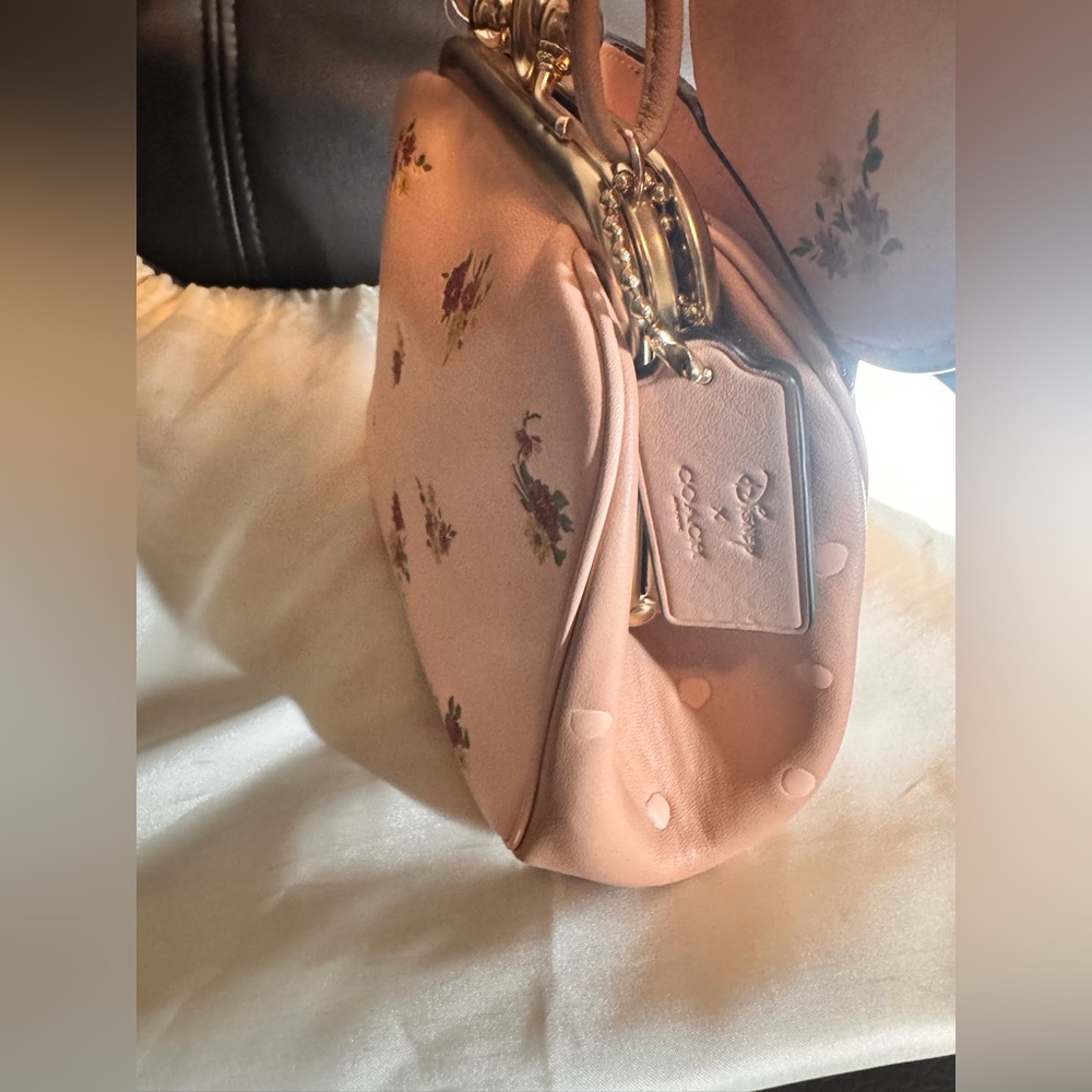 Coach Pink Floral Minnie Kisslock Bag - Picture 11 of 13